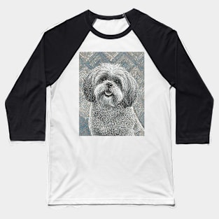 Dog Portrait - Lhasa Apso Baseball T-Shirt